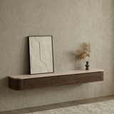 Dulce Japandi Tv-meubel 200 x 32 x 28 cm - Walnoot Travertine
