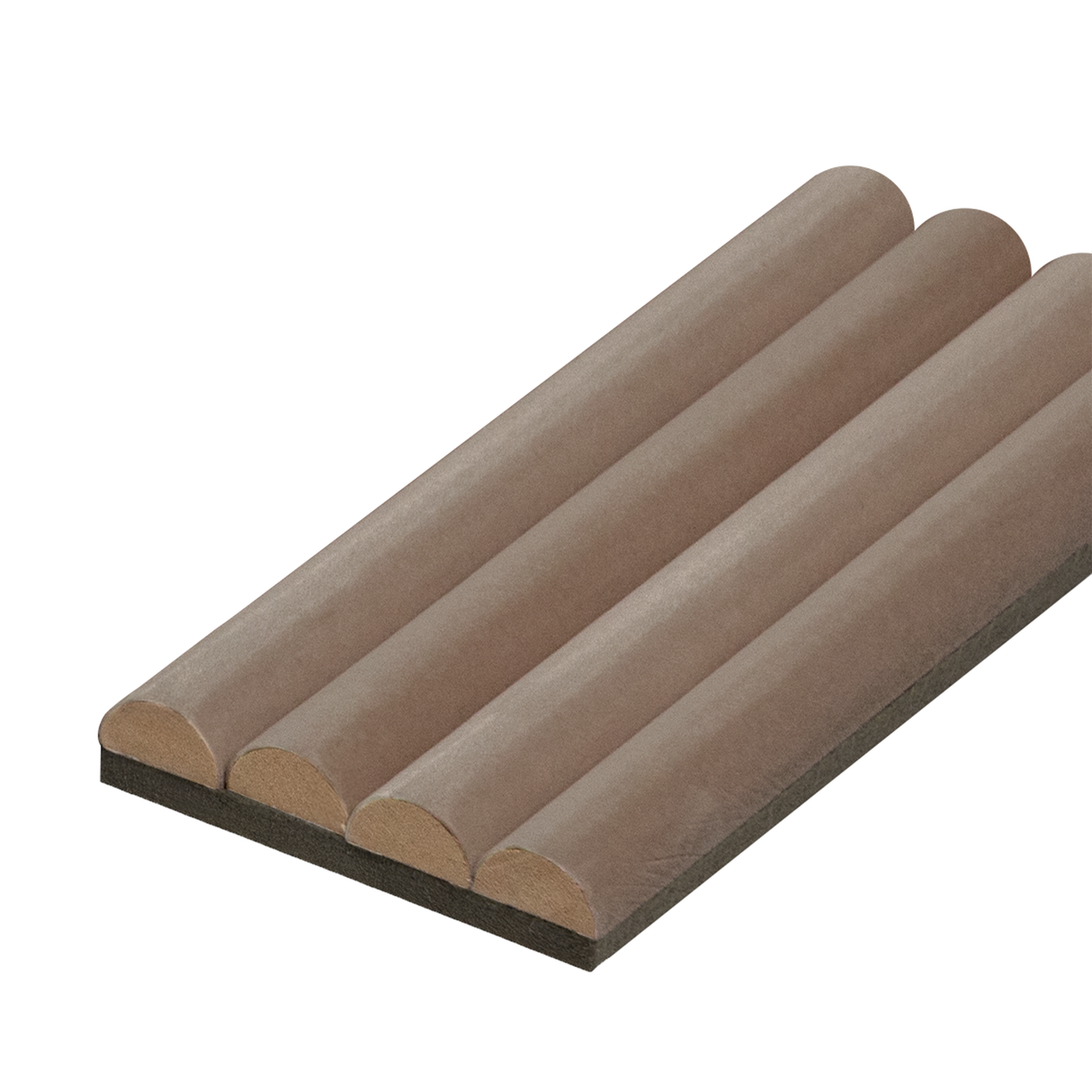 Akupanel Samplevelvet space chique mokka Proefstaal Tester Lattenwand Akoestische wandpanelen